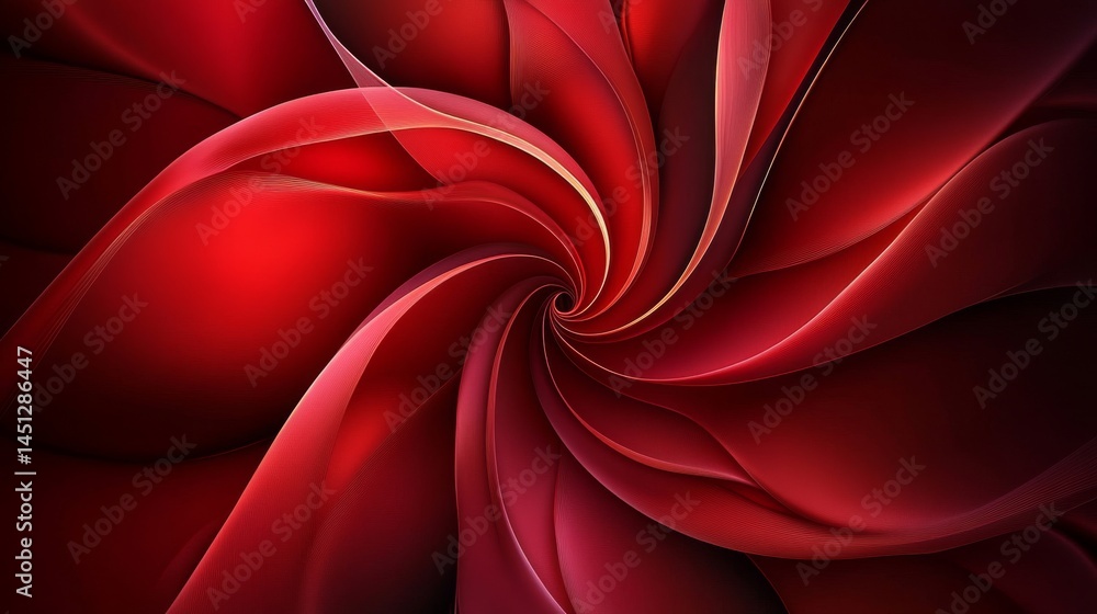 Fototapeta premium Stunning Red Abstract Spiral Design on red background