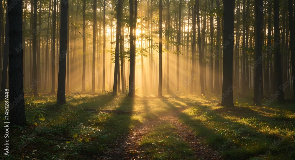 Fototapeta premium Golden Hour's Embrace AI Generated