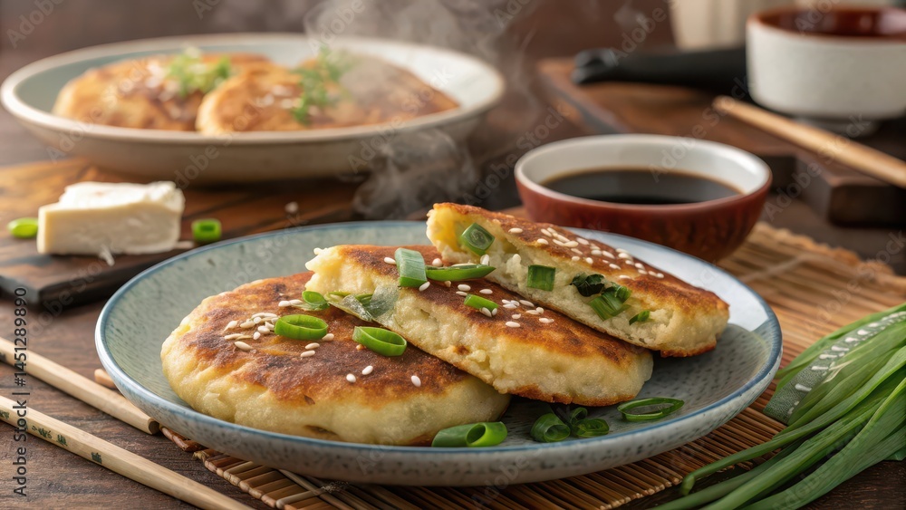 pancakes with green onions and seafood pancakes with green onions and seafood