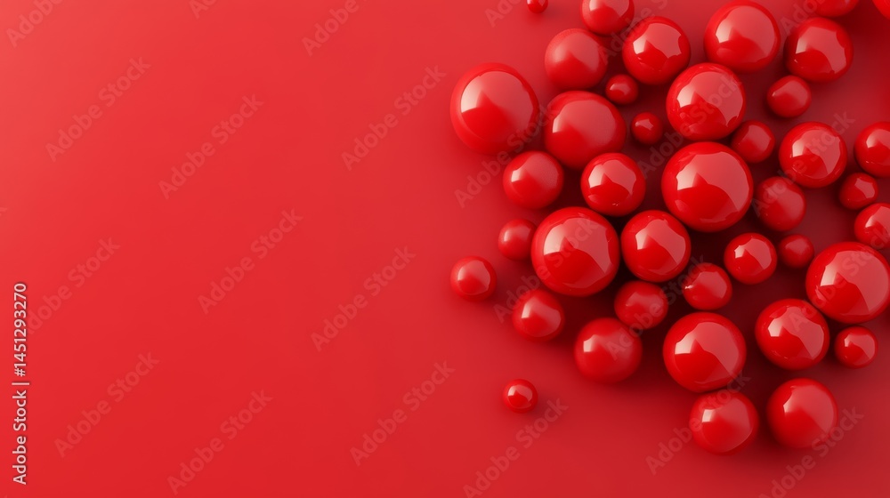 Abstract Red Balls Graphic Design on red background Abstract Red Balls Graphic Design on red background
