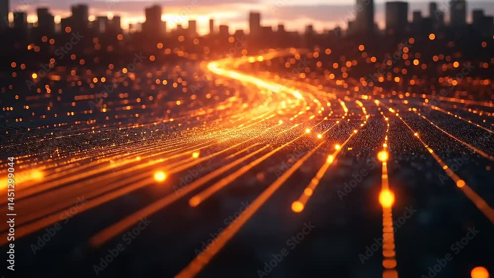 Cityscape digital network highway Cityscape digital network highway