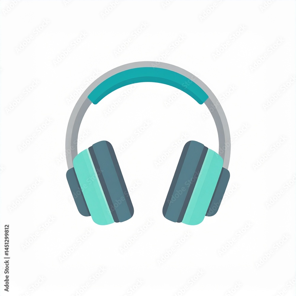 headphone logo illustration in a simple and clean flat art headphone logo illustration in a simple and clean flat art