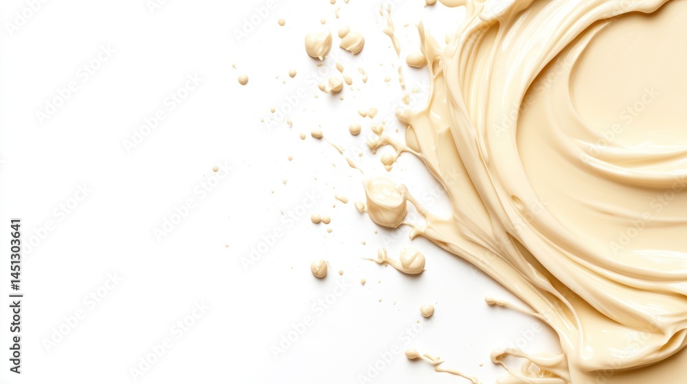 Creamy Swirl: An Abstract Composition of Beige Liquid Creamy Swirl: An Abstract Composition of Beige Liquid
