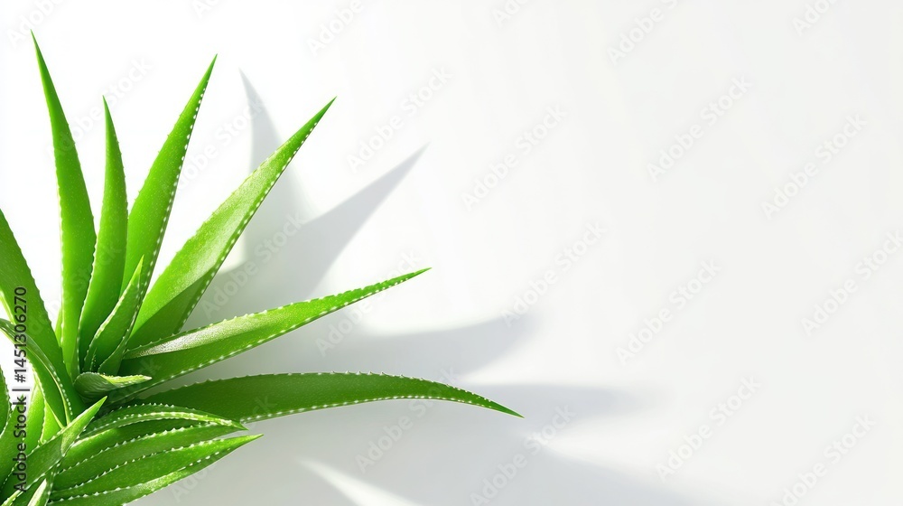 Fototapeta premium Aloe Vera Plant: Nature's Healing Touch, A Fresh Green Botanical Close-Up