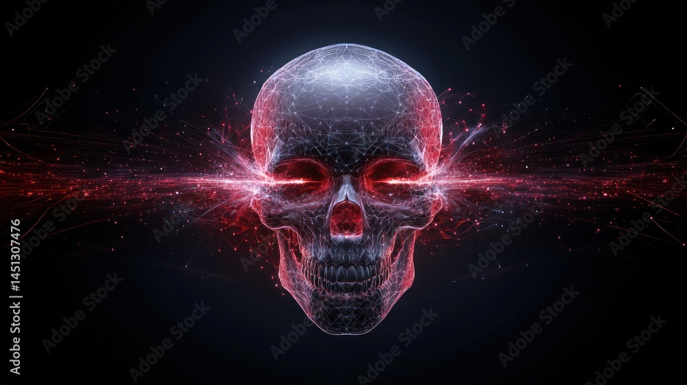 Cyberpunk Skull: Digital Energy Blast Cyberpunk Skull: Digital Energy Blast