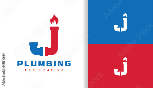 LETTER J PLUMBING AND HEATING LOGO