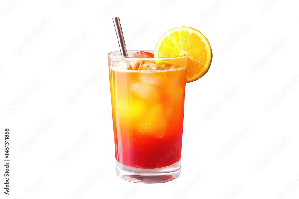 Enjoy Refreshing Cocktail With Orange Slice And Ice With Summer Themes. Enjoy Refreshing Cocktail With Orange Slice And Ice With Summer Themes.