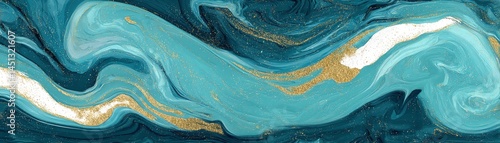 Obraz na płótnie Abstract design with blue and gold swirling patterns, white isolate background w salonie