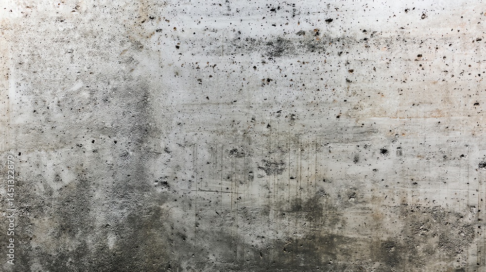 Textured concrete wall with varied patterns and grime, ideal for backgrounds.