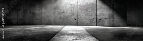 Obraz na płótnie Empty concrete interior with dramatic lighting and shadow play. w salonie