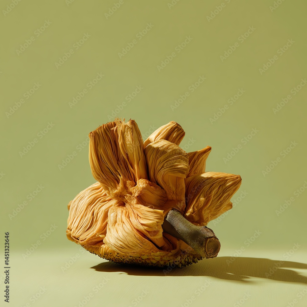 Artistic dried flower on pastel background, showcasing nature's beauty and texture.