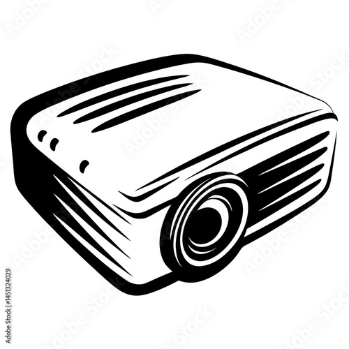 Projector Vector Illustration - Modern Digital Projector Design, Cinema Icon