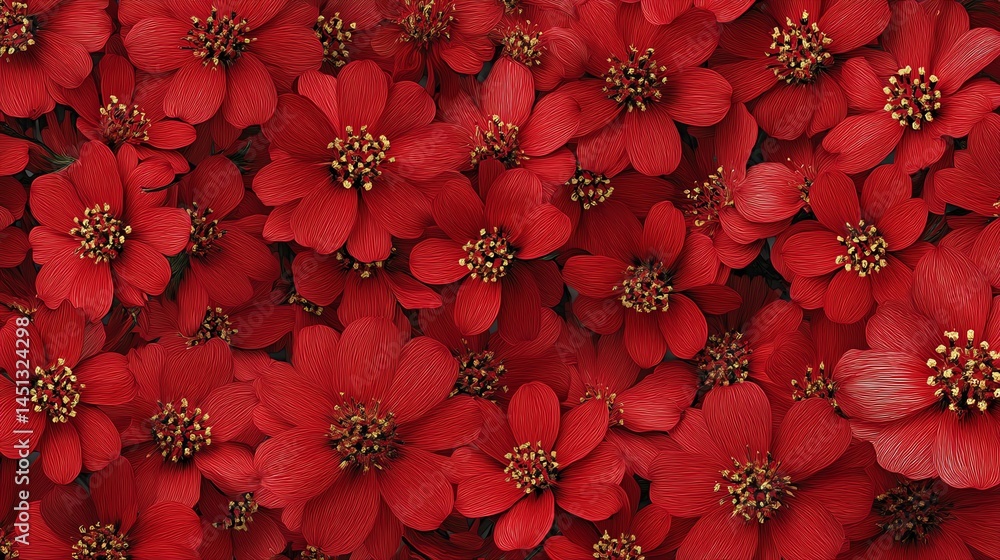 Vibrant red flowers in full bloom, creating a stunning floral background.