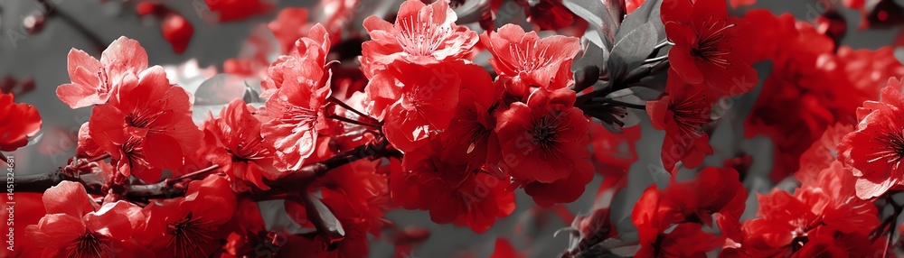 Vibrant red flowers in full bloom against a soft blurred background.