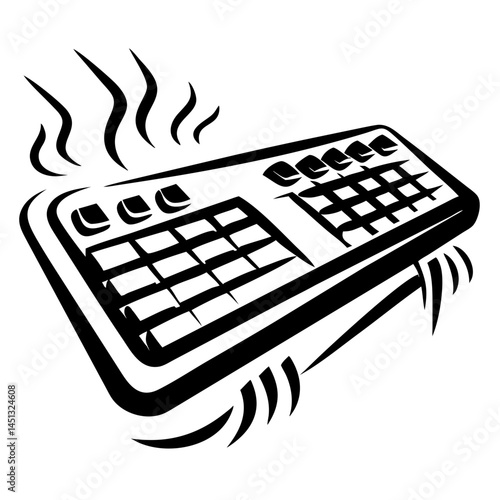 Keyboard Vector Illustration - Typing Device with Heat Waves