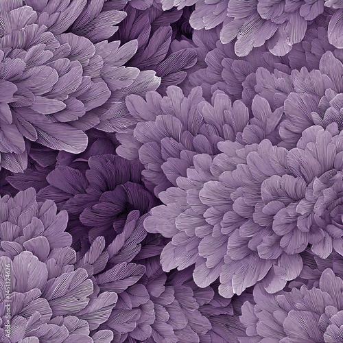 Obraz na płótnie Vibrant purple chrysanthemum floral pattern on a white isolate background. w salonie