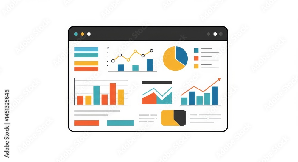 Visual representation of a dashboard showcasing data analytics and business insights Visual representation of a dashboard showcasing data analytics and business insights