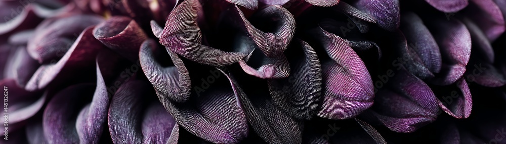 Close-up view of purple leaves, showcasing intricate textures and colors.
