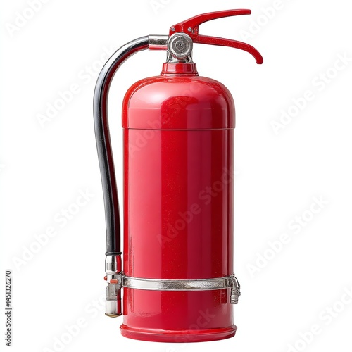 Obraz na płótnie Red fire extinguisher with no background for safety awareness. w salonie