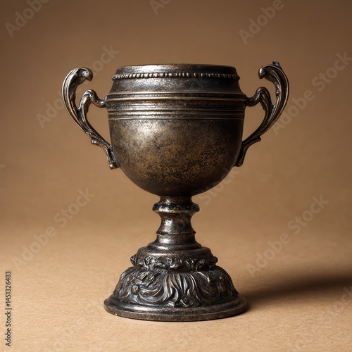 Obraz na płótnie Vintage trophy concept on plain background, symbolizing achievement and victory. w salonie