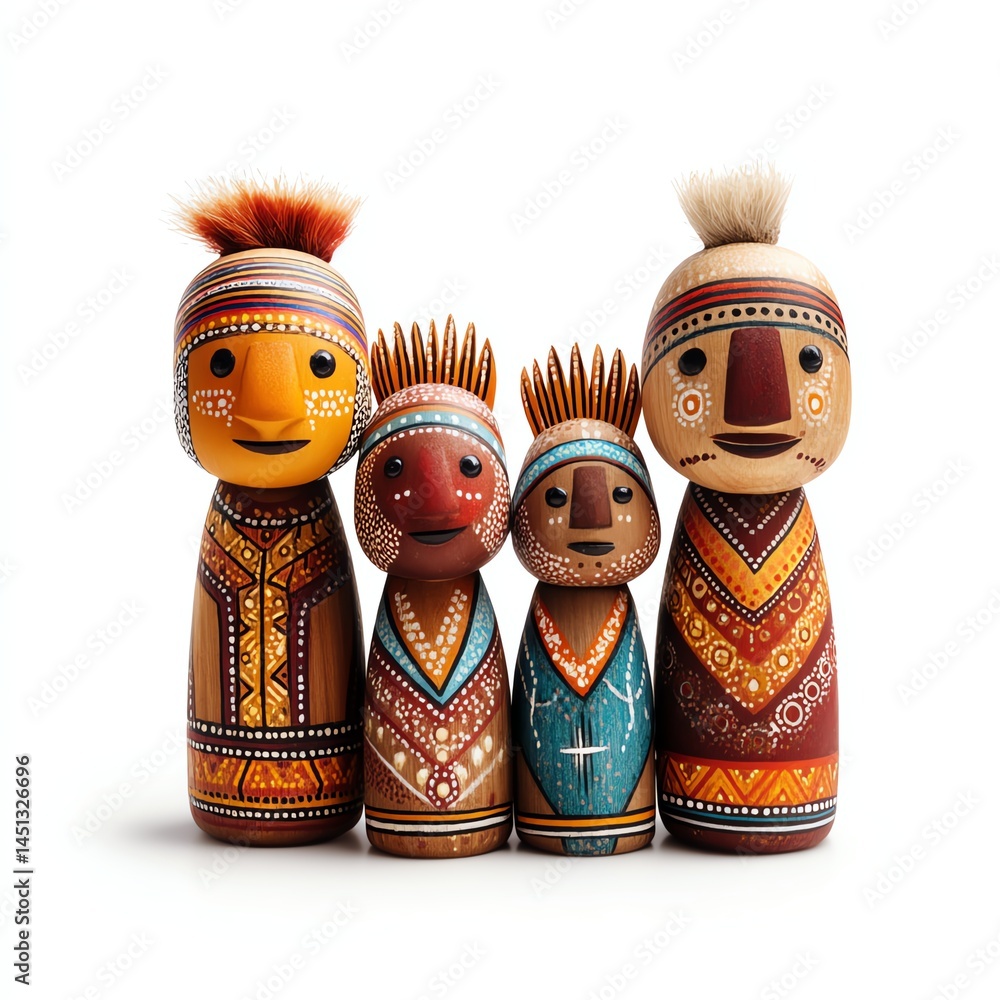 Traditional decorative dolls on a white isolate background.
