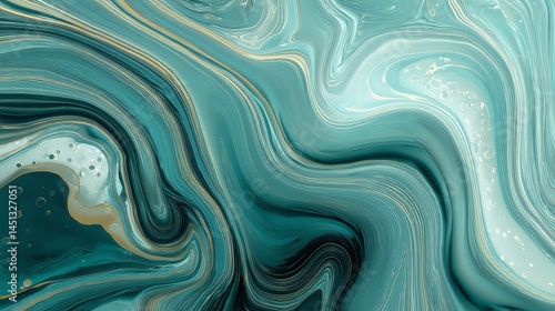 Obraz na płótnie Abstract teal and golden swirl patterns, high-resolution background. w salonie