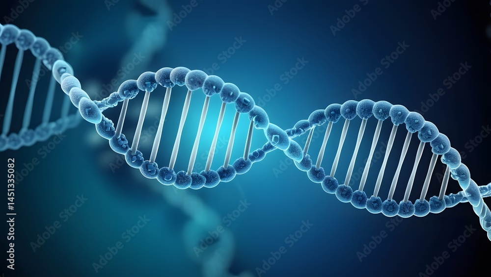 3D Render of Blue DNA Double Helix with Abstract Background 3D Render of Blue DNA Double Helix with Abstract Background