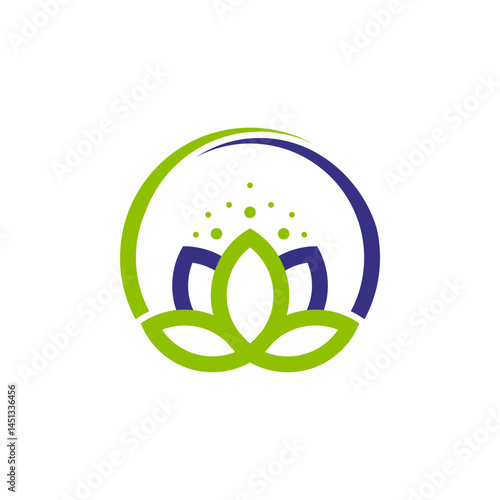 lotus flower logo with salt grains