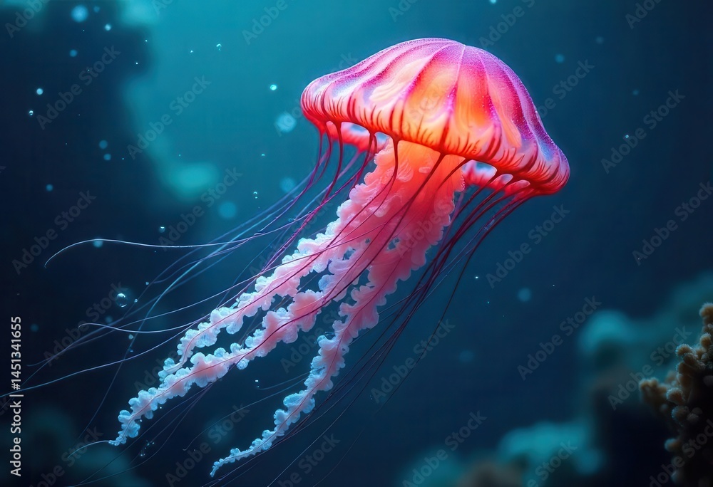 Fototapeta premium This is a stunning image of a jellyfish!