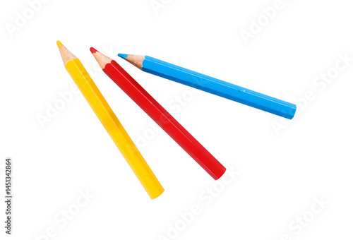 colored pencils isolated on white background
