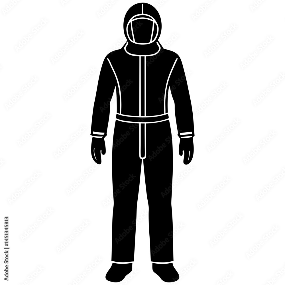 Minimal Hazmat Suit Vector on White Minimal Hazmat Suit Vector on White