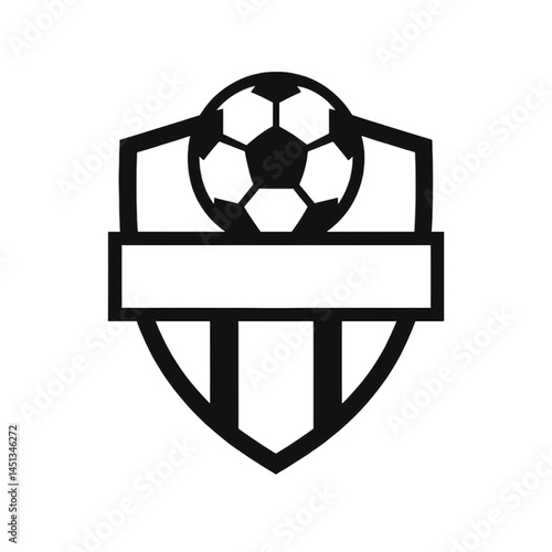 Minimalist Soccer Shield Logo with Text Space