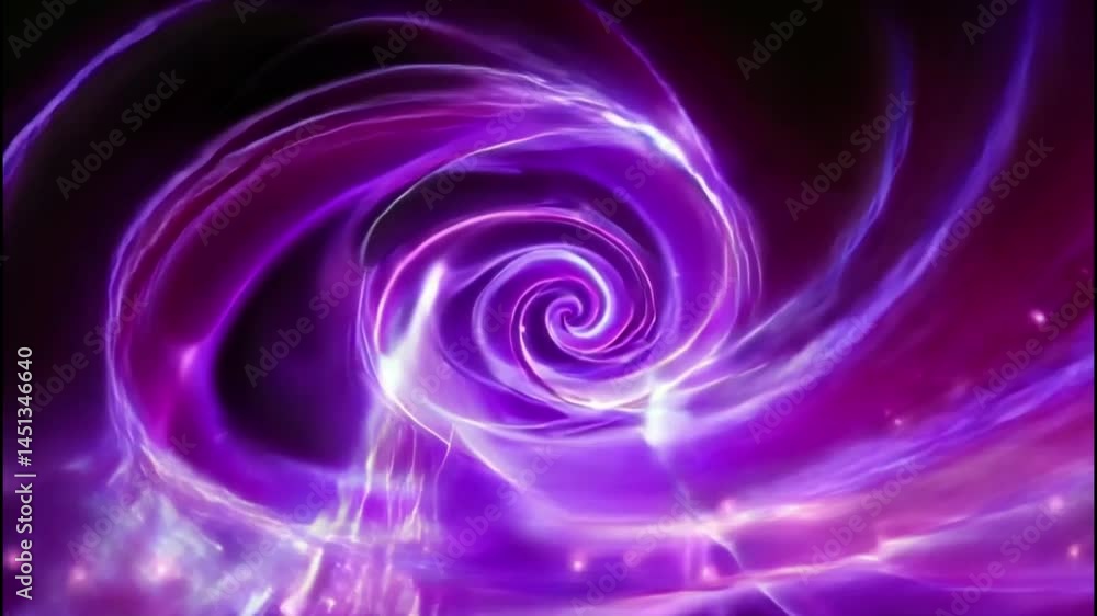 Abstract glowing purple vortex with dynamic light trails and sparkling particles, perfect for futuristic, sci-fi, or tech-themed video backgrounds Abstract glowing purple vortex with dynamic light trails and sparkling particles, perfect for futuristic, sci-fi, or tech-themed video backgrounds