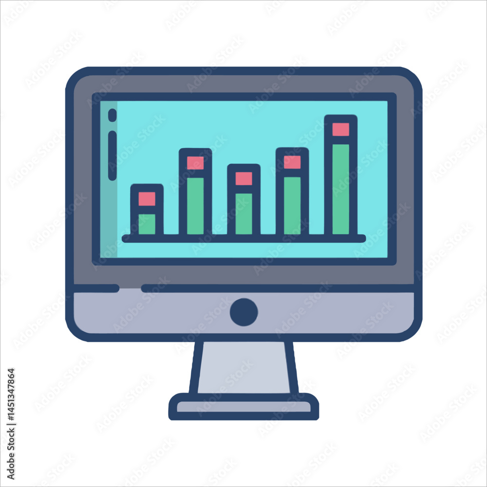 computer monitor with graph computer monitor with graph