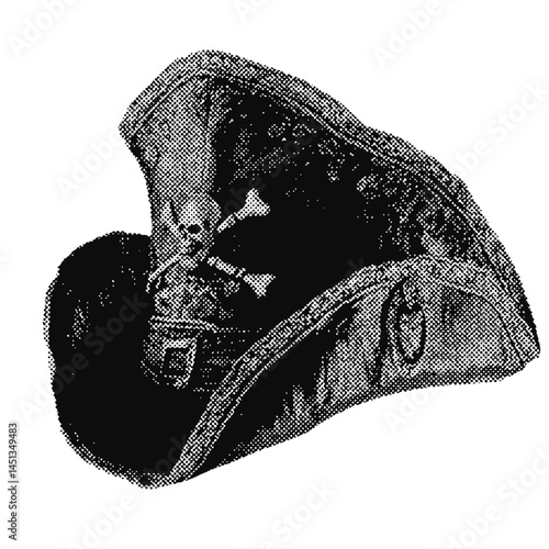 Pirate hat halftone grunge vector design element