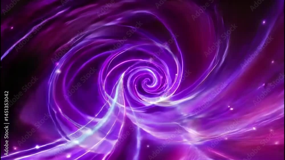 Abstract glowing purple vortex with dynamic light trails and sparkling particles, perfect for futuristic, sci-fi, or tech-themed video backgrounds Abstract glowing purple vortex with dynamic light trails and sparkling particles, perfect for futuristic, sci-fi, or tech-themed video backgrounds