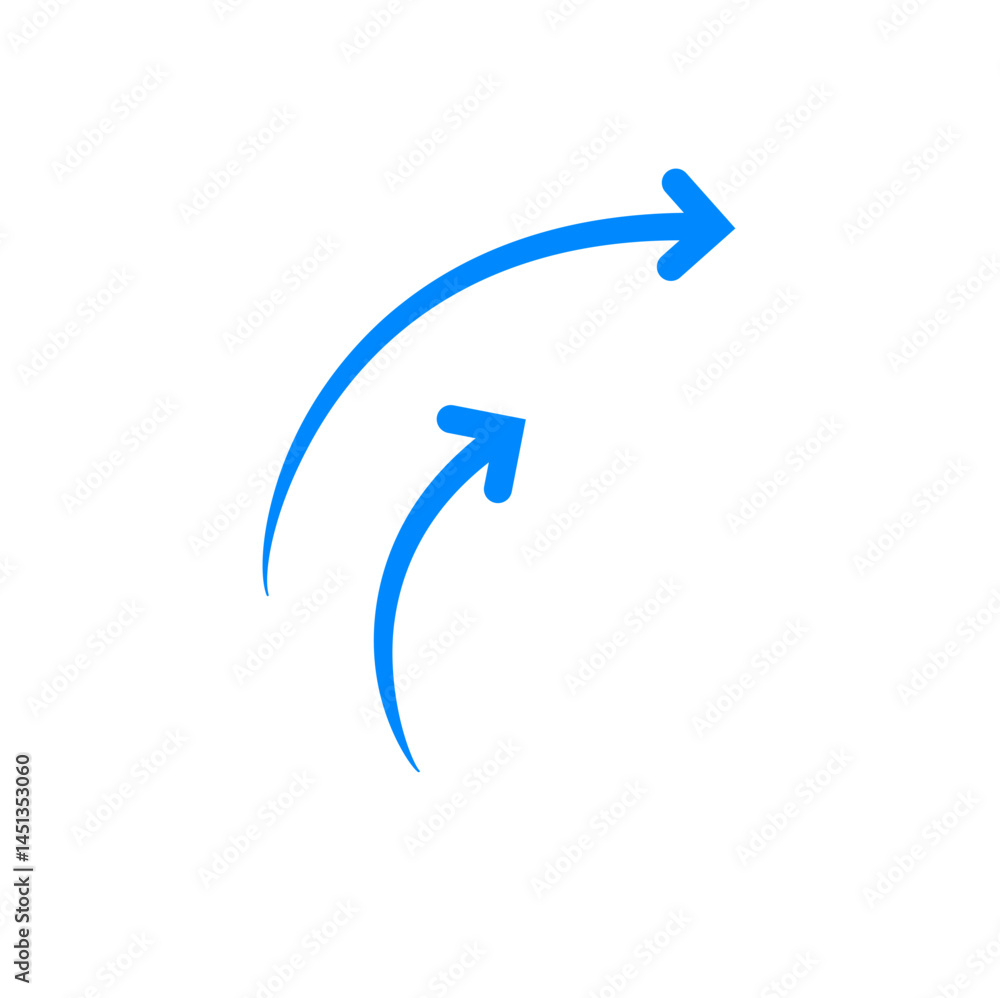 Curved Blue Arrow Vector Illustration Curved Blue Arrow Vector Illustration