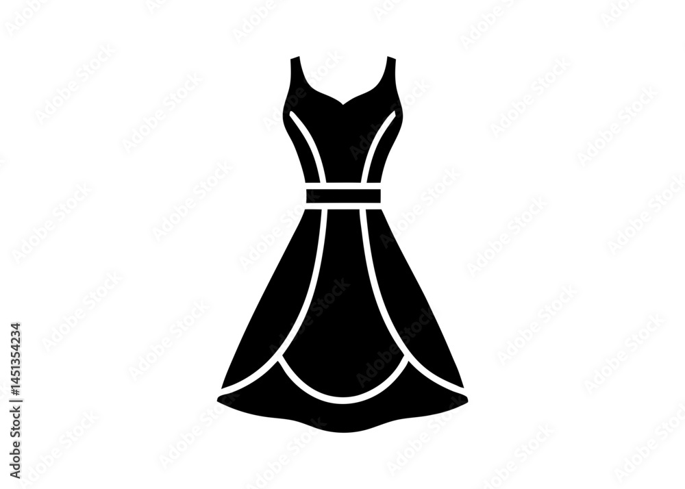 Silhouette of a Stylish Dress Vector Illustration Silhouette of a Stylish Dress Vector Illustration