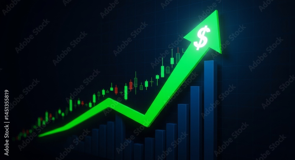 Optimistic financial chart depicting currency appreciation and market gains Optimistic financial chart depicting currency appreciation and market gains