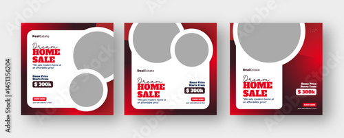 Real estate social media post web banner template set | House rent banner | Corporate business banner templater