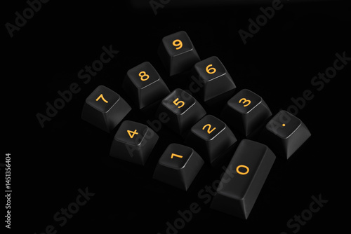 Mechanical keyboard number keycap on dark background