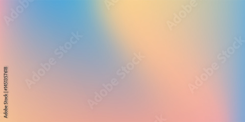 Modern clear blue sky. Pastel rainbow. Light blue  pink and yellow color vector banner simple modern