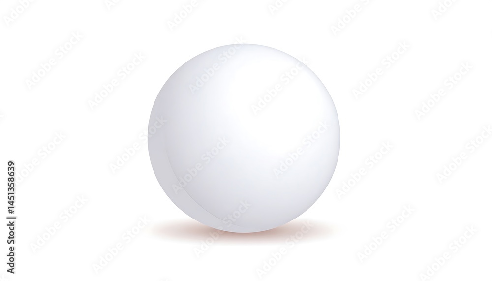 Pristine white orb casting subtle shadow Pristine white orb casting subtle shadow
