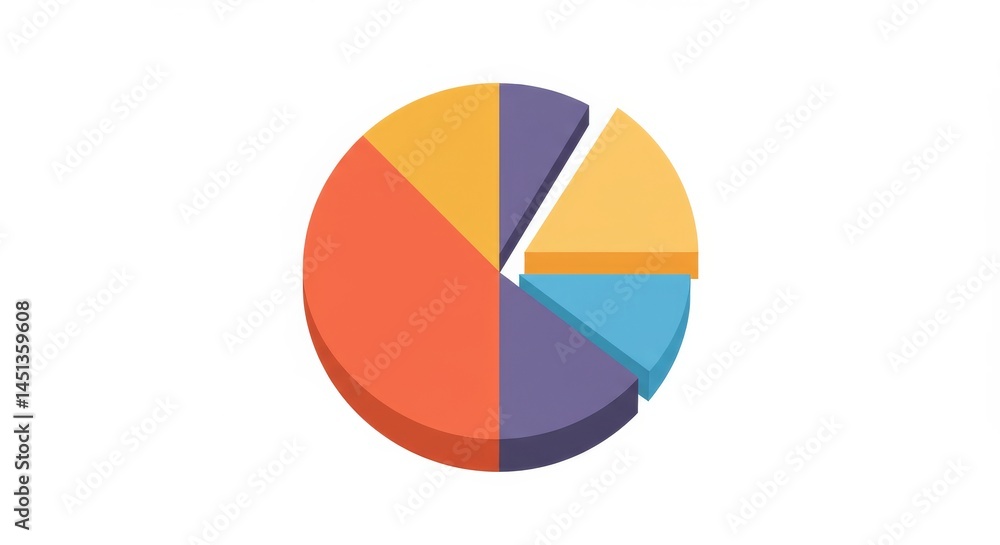 Fototapeta premium Isometric pie chart illustration for visual business reports and data analysis