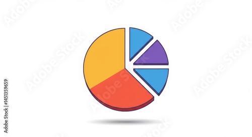 Free Download Vibrant pie chart representing data analytics and statistical analysis report - GFXLoad