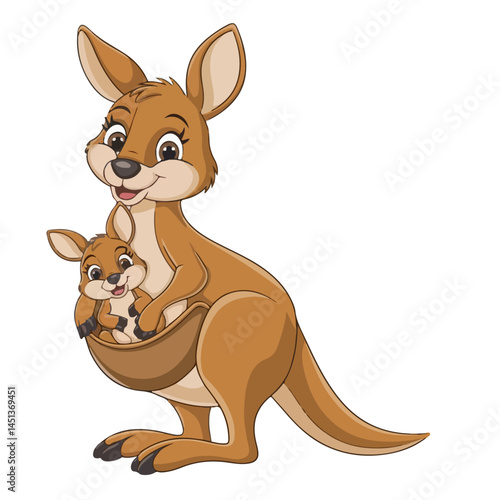 kangaroo cartoon animal vector illustration