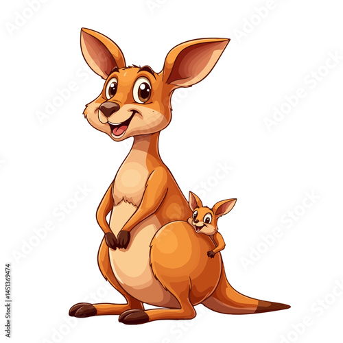 kangaroo cartoon animal vector illustration