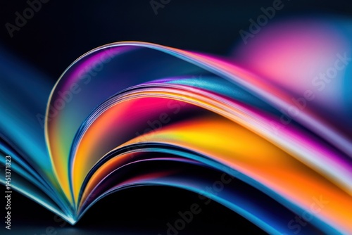Abstract vibrant colorful swirling pages.