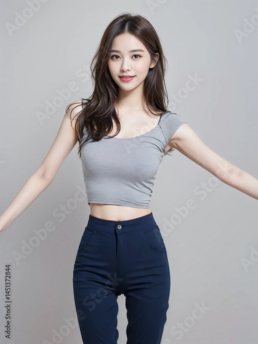Plakat w ramie フィットネス中の若い女性