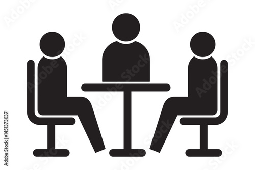 Meeting icon line vector illustration. People talk icon simple vector. Business group. Speak meeting. 